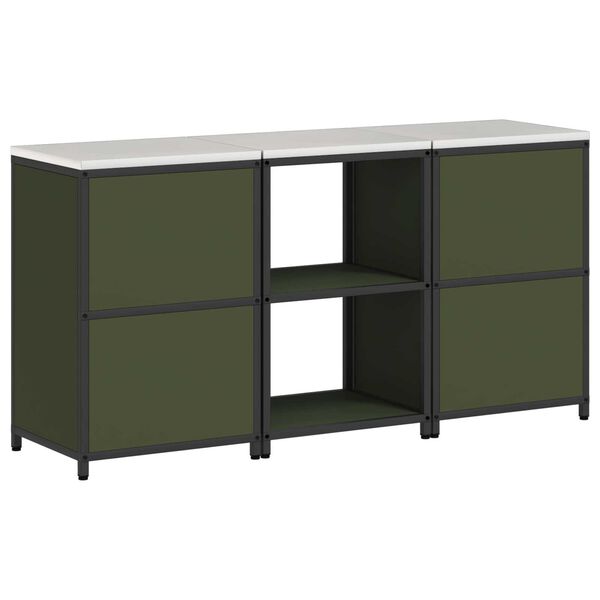vidaXL Σετ Αποθήκευσης Κουζίνας 3 pcs Ελιά Πράσινη 180 x 50 x 92 εκ.