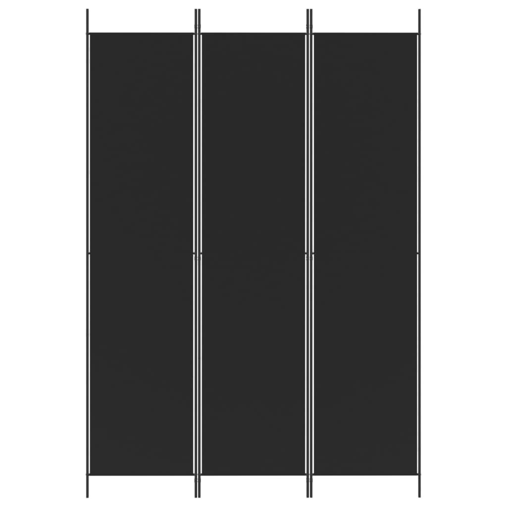 vidaXL Διαχωριστικό Δωματίου με 3 Πάνελ Μαύρο 150x220 εκ. από Ύφασμα