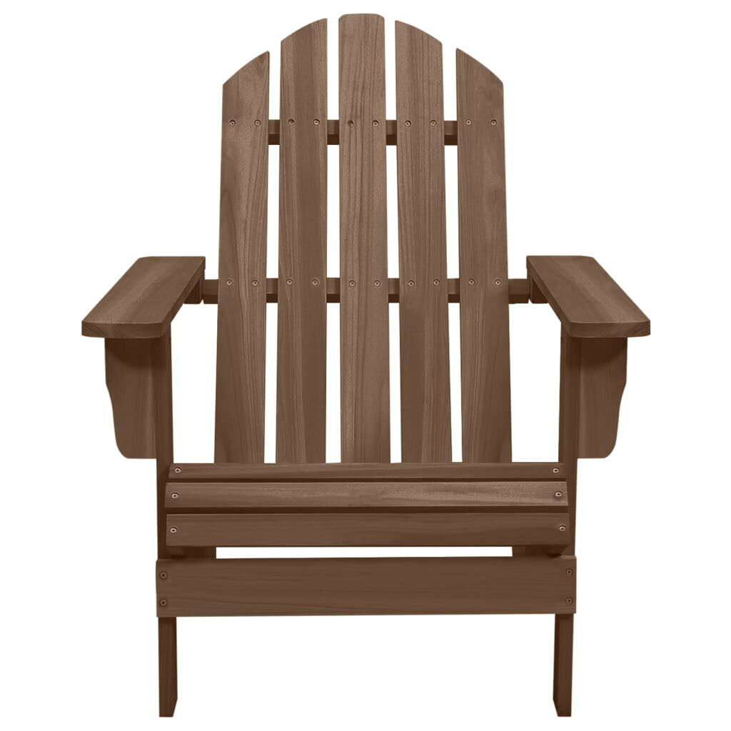 vidaXL Καρέκλα Κήπου Adirondack Καφέ με Ottoman & Τραπέζι Ξύλο Ελάτης