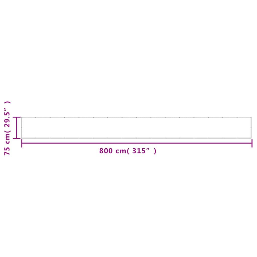 vidaXL Διαχωριστικό Βεράντας Σκ. Πράσινο 75x800εκ 100% Πολ. Oxford