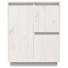 vidaXL Ντουλάπι Λευκό 60 x 34 x 75 εκ. από Μασίφ Ξύλο Πεύκου