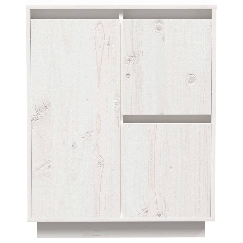vidaXL Ντουλάπι Λευκό 60 x 34 x 75 εκ. από Μασίφ Ξύλο Πεύκου