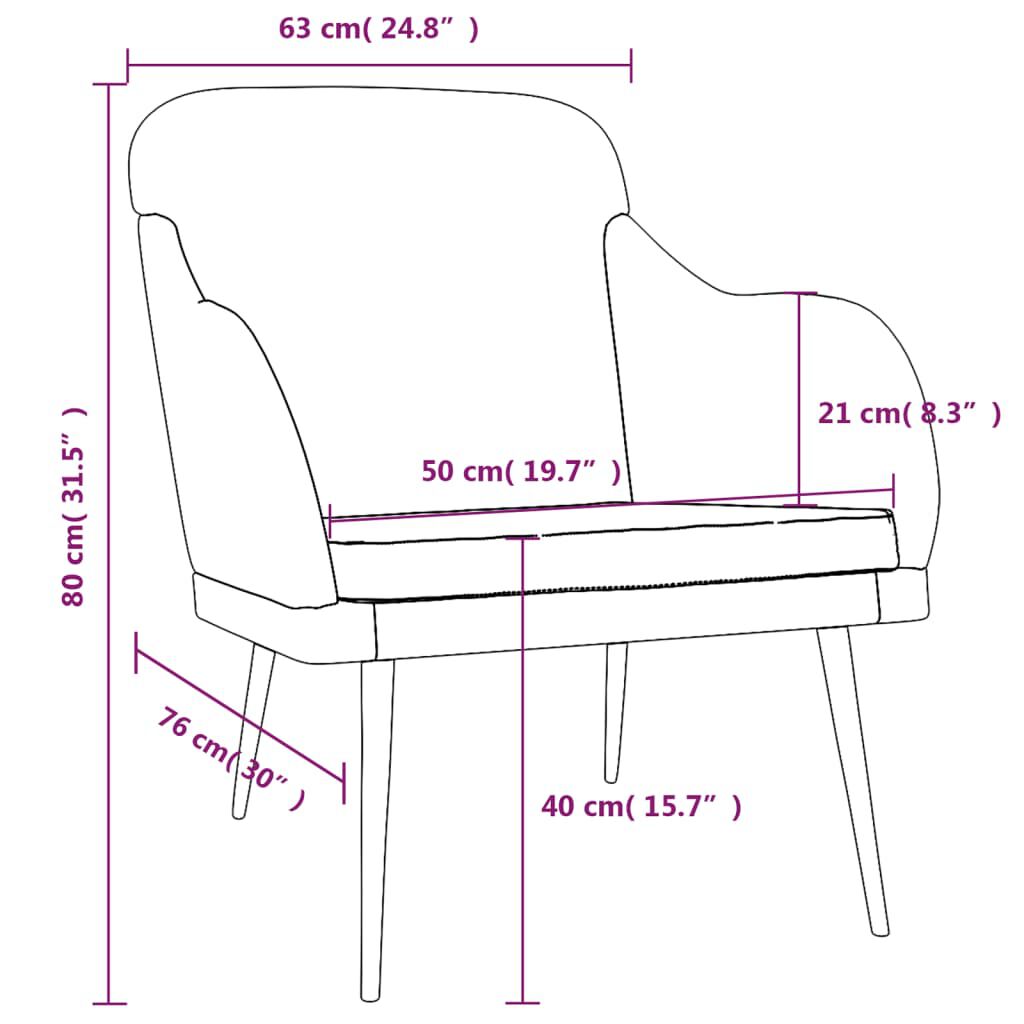 vidaXL Πολυθρόνα Ανοιχτό Γκρι 63 x 76 x 80 εκ. Βελούδινη