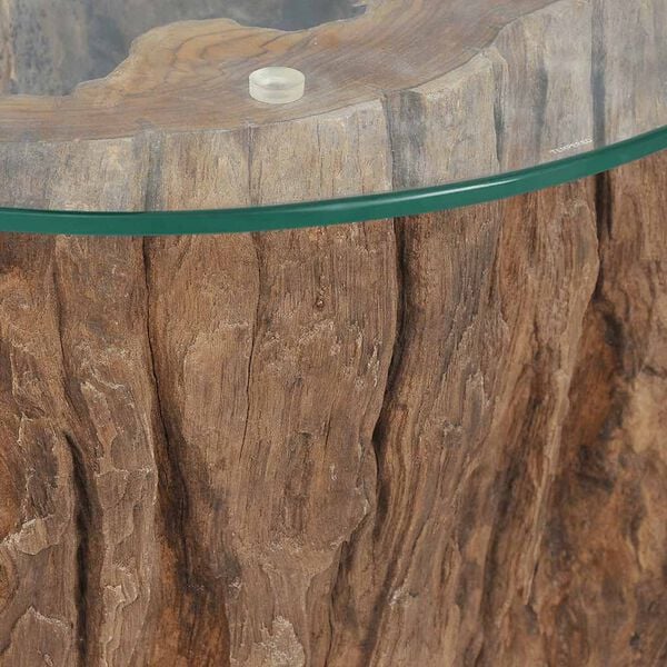 vidaXL Τραπεζάκι Σαλονιού 50 x 40 εκ. από Ξύλο Teak / Γυαλί