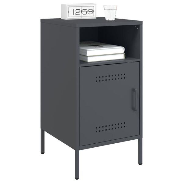 vidaXL Κομοδίνο Ανθρακί 36x39x68 εκ. από Χάλυβα