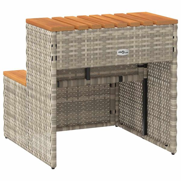 vidaXL Βήμα υδρομασάζ Αν. Γκρι 50x50x50,5εκ. Συνθετικό Ρατάν/Ακακίας