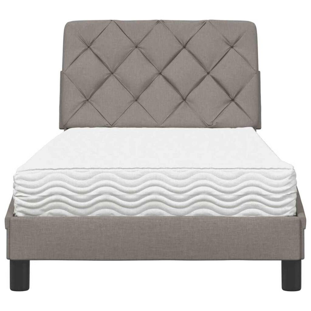 vidaXL Κρεβάτι με Στρώμα Taupe 80x200 εκ. Υφασμάτινο