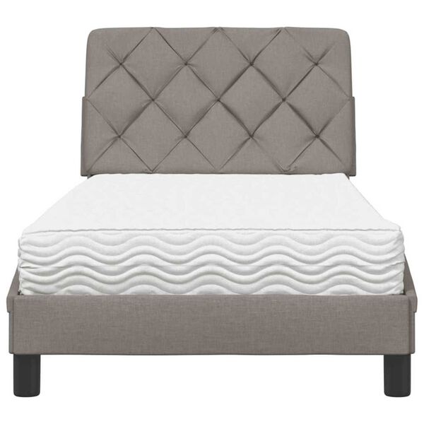 vidaXL Κρεβάτι με Στρώμα Taupe 80x200 εκ. Υφασμάτινο