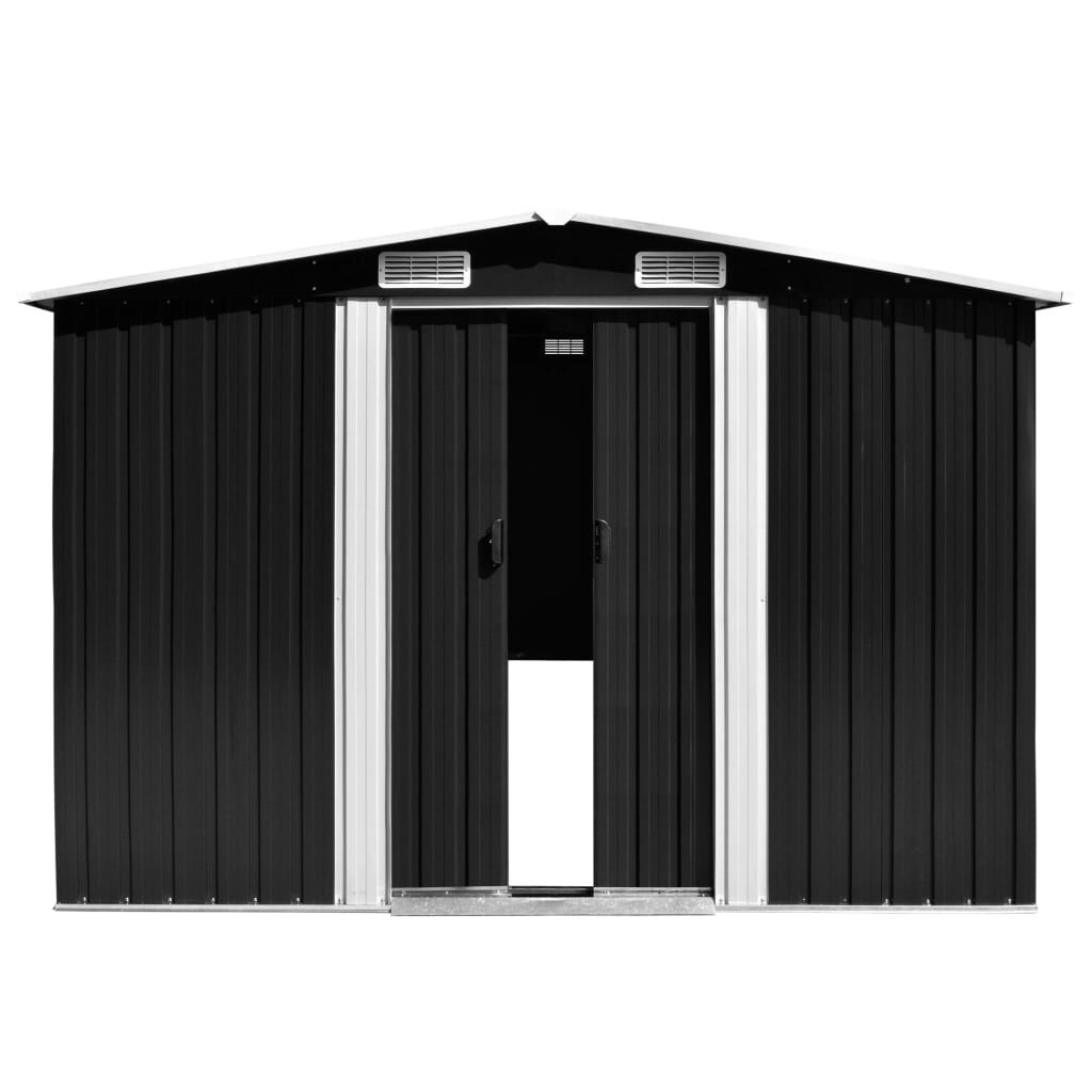 vidaXL Αποθήκη Κήπου Ανθρακί 257 x 298 x 178 εκ. από Μέταλλο