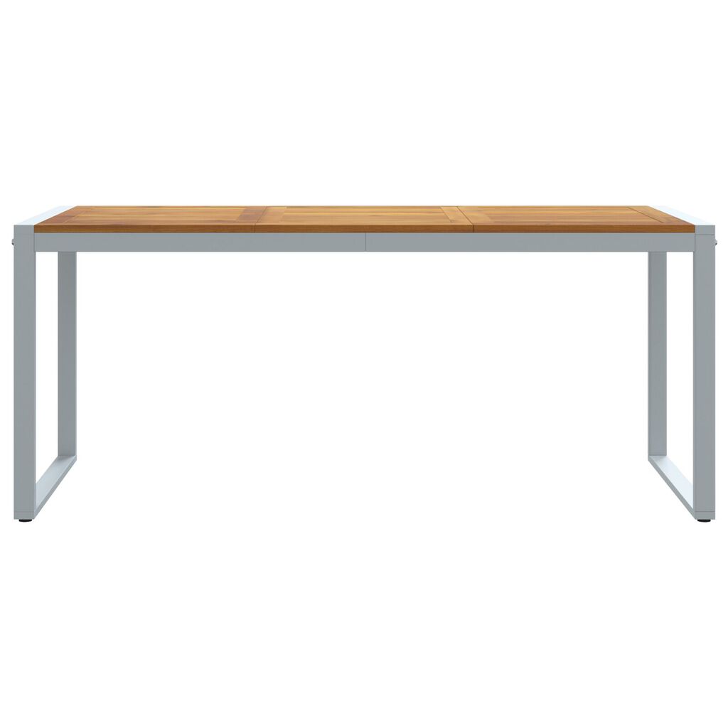vidaXL Τραπέζι Εξωτερικού Χώρου Γκρι 180x90x75 εκ. Από Χάλυβα & Στερεό Ξύλο Ακακίας