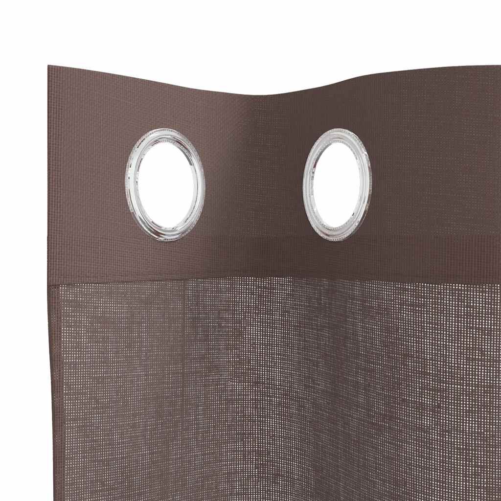 vidaXL Κουρτίνες Voile με ροδέλες 2 τεμάχια Καφέ 140x245 εκ.