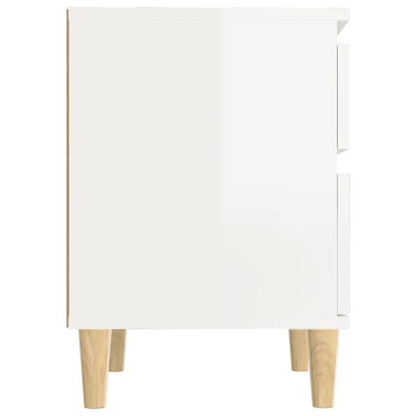 vidaXL Κομοδίνα Γυαλιστερό Λευκό 40x35x50 εκ.