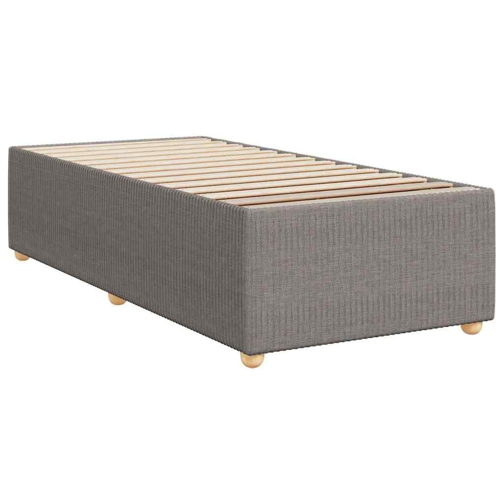 vidaXL Κρεβάτι Boxspring με Στρώμα Taupe 90x190 εκ.Υφασμάτινο