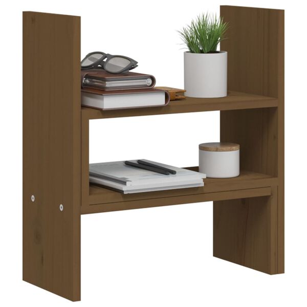 vidaXL Βάση Οθόνης Καφέ Μελί (39-72)x17x43 εκ. από Μασίφ Ξύλο Πεύκου