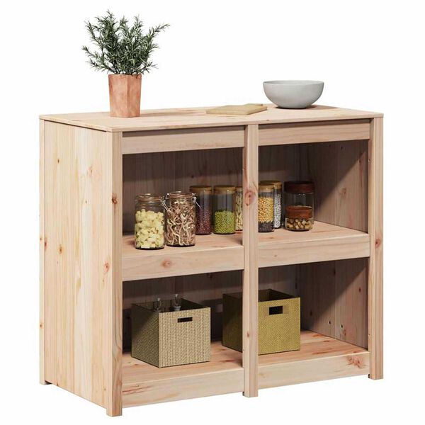 vidaXL Ντουλάπα Κουζίνας Καφέ 106 x 55 x 92 cm Μασίφ ξύλο πεύκου