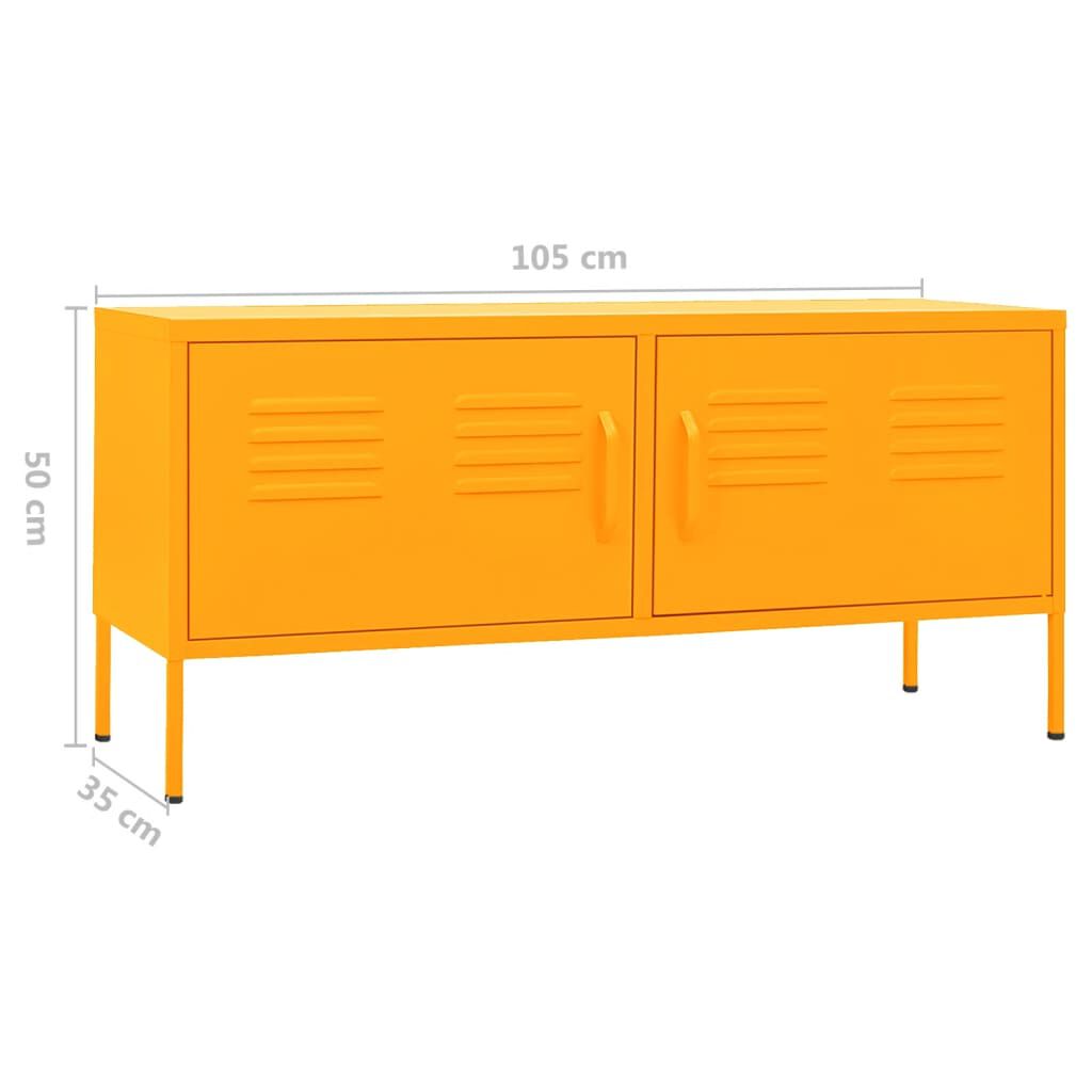 vidaXL Έπιπλο Τηλεόρασης Μουσταρδί 105x35x50 εκ. από Ατσάλι