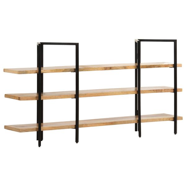 vidaXL Βιβλιοθήκη με 3 Επίπεδα 160 x 31 x 80 εκ. Μασίφ Ξύλο Μάνγκο