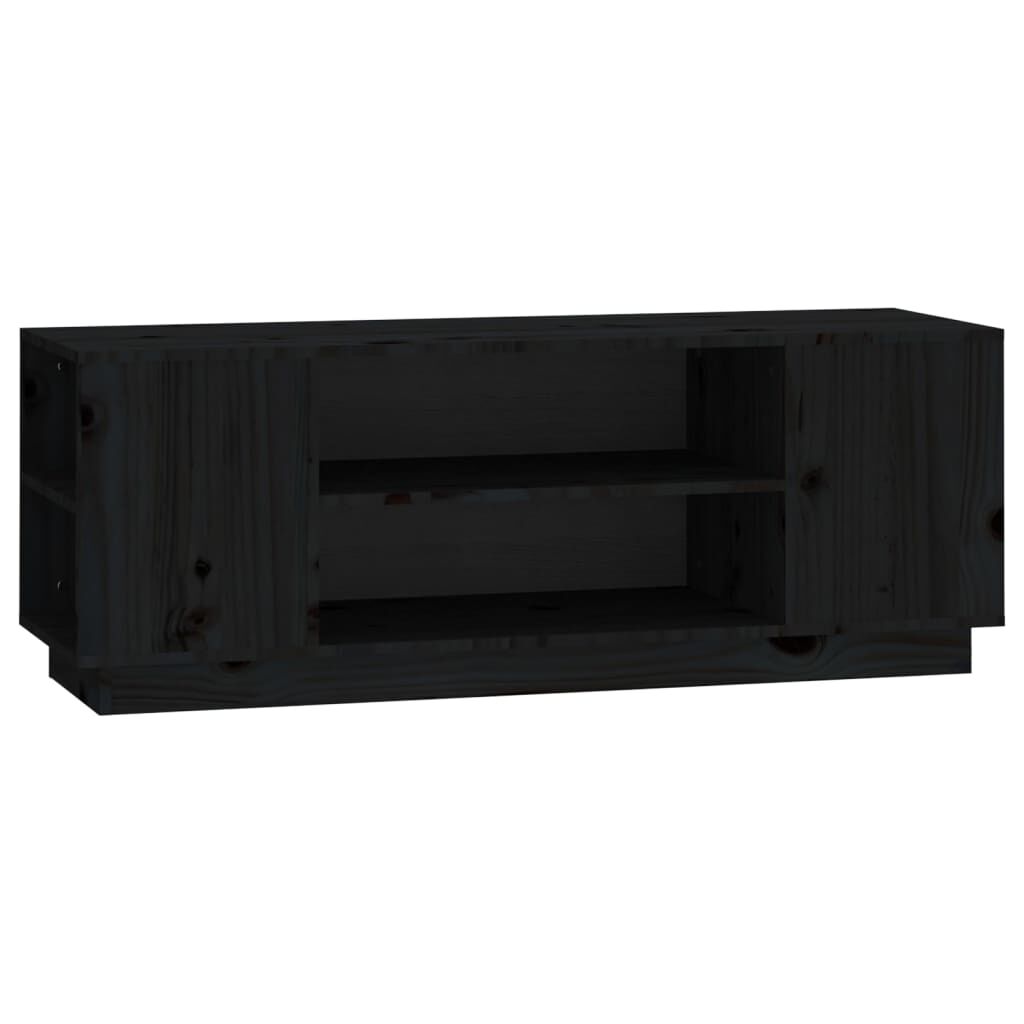 vidaXL Έπιπλο Τηλεόρασης Μαύρο 110x35x40,5 εκ. από Μασίφ Ξύλο Πεύκου