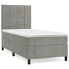 vidaXL Κρεβάτι Boxspring με Στρώμα Ανοιχτό Γκρι 90x200 εκ. Βελούδινο