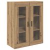 vidaXL Highboard με συρτάρι 2 pcs Artisan Oak Σύνθετο Ξύλο και Γυαλί