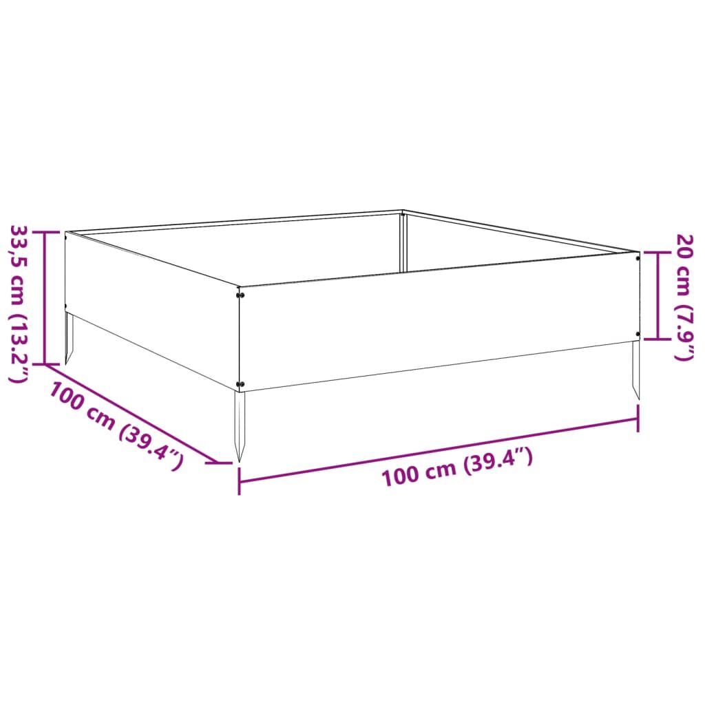 vidaXL Ζαρντινιέρα Υπερυψωμένη Λευκό 100x100x33,5 εκ. Ατσάλι