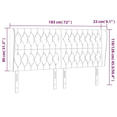vidaXL Κεφαλάρι με Πτερύγια Μπλε 183x23x118/128 εκ. Υφασμάτινο