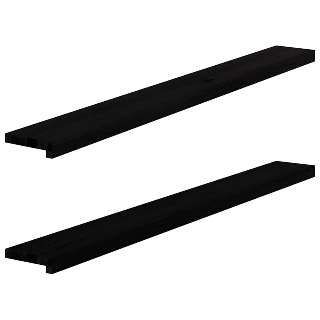 vidaXL Περβάζια παραθύρων 2 τεμ. Σκ. Καφέ 140x15x2εκ. Μασίφ Ξύλο Δρυός