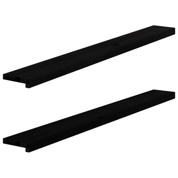 vidaXL Περβάζια παραθύρων 2 τεμ. Σκ. Καφέ 140x15x2εκ. Μασίφ Ξύλο Δρυός