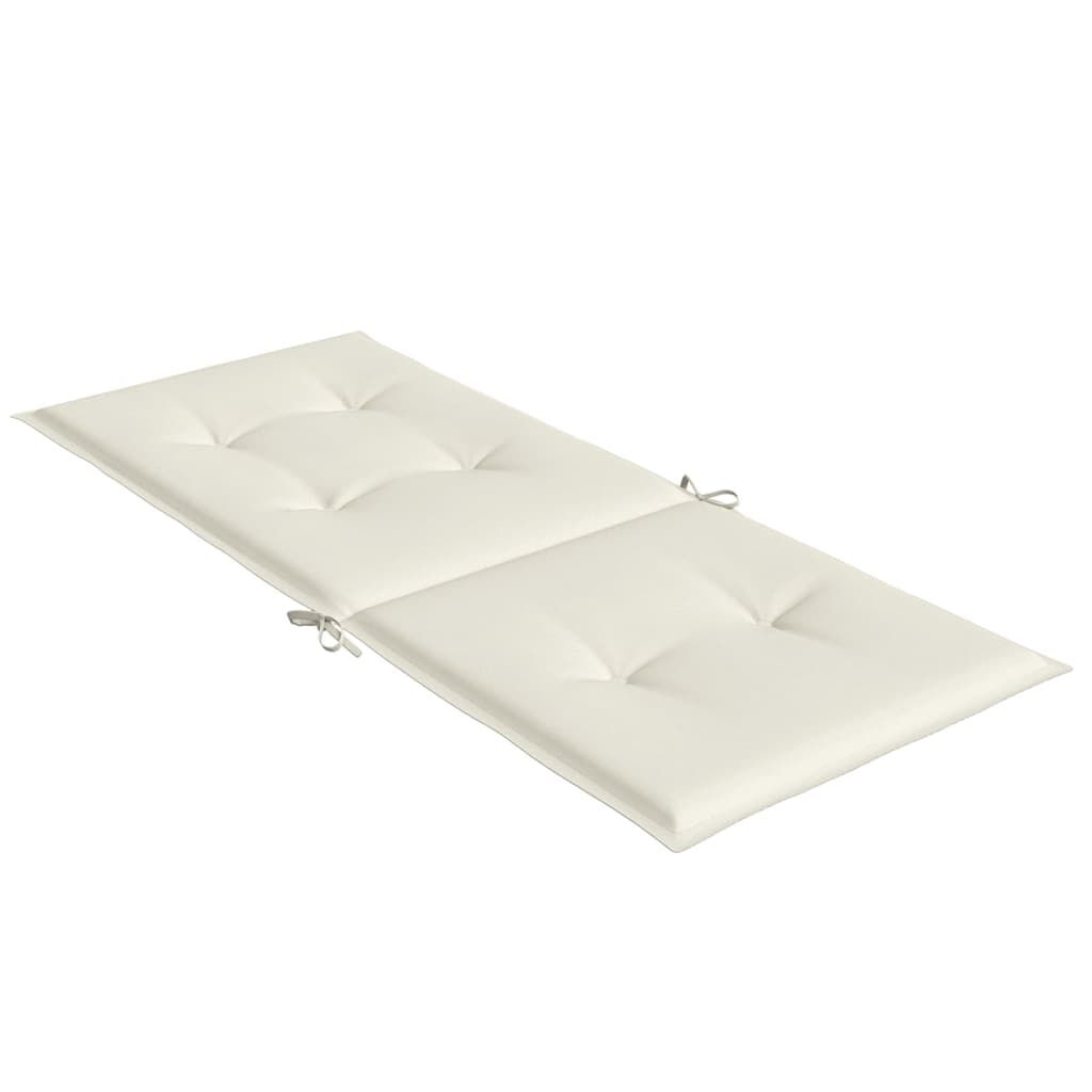 vidaXL Μαξιλάρια Καρέκλας με Πλάτη 6 τεμ. Κρεμ 120x50x7 εκ. Ύφασμα