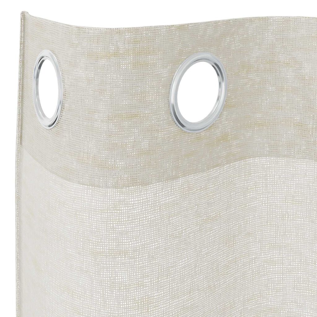 vidaXL Κουρτίνες με κουρτίνες 2 pcs Κρεμ 140 x 245 εκ. Πολυεστέρας