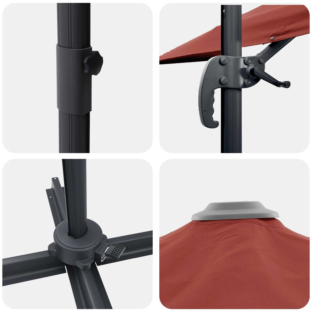 vidaXL Cantilever Roma Ομπρέλα σε Τερακότα 352x251x260 εκ, Αλουμίνιο