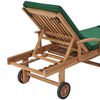vidaXL Ξαπλώστρες Πράσινες από Μασίφ Ξύλο Teak με 2 τεμ. Μαξιλάρια