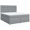 vidaXL Κρεβάτι Boxspring με Στρώμα Ανοιχτό Γκρι 180x200 εκ. Υφασμάτινο