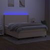 vidaXL &Kappa;&rho;&epsilon;&beta;ά&tau;&iota; Boxspring &mu;&epsilon; &Sigma;&tau;&rho;ώ&mu;&alpha; & LED &Kappa;&rho;&epsilon;&mu; 160x200 &epsilon;&kappa;. &Upsilon;&phi;&alpha;&sigma;&mu;ά&tau;&iota;&nu;&omicron;