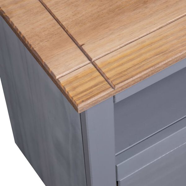 vidaXL Έπιπλο TV Γωνιακό Γκρι 93x49x49 εκ. Μασίφ Ξύλο Πεύκου Panama