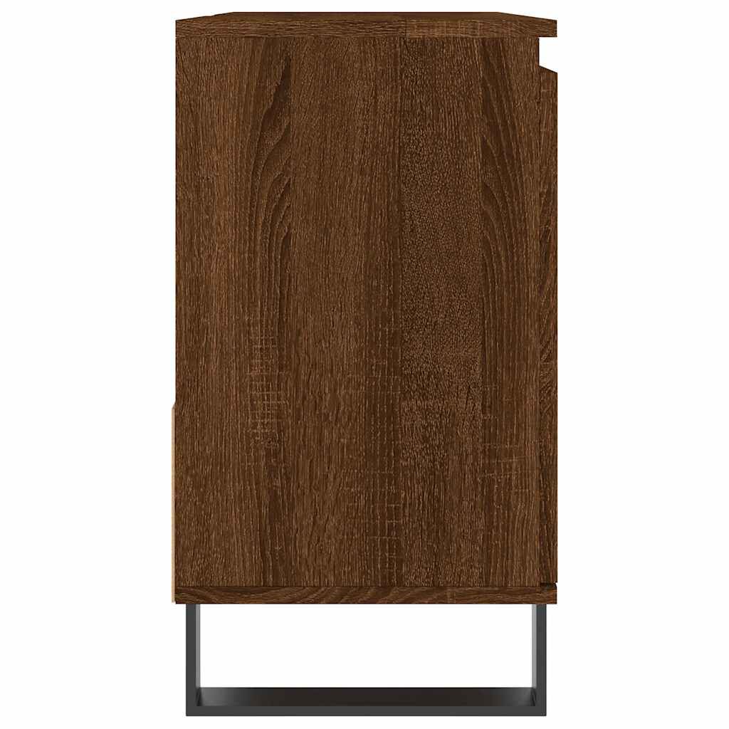 vidaXL Ντουλάπι Μπάνιου Καφέ Δρυς 65x33x60 εκ. Επεξεργασμένο Ξύλο