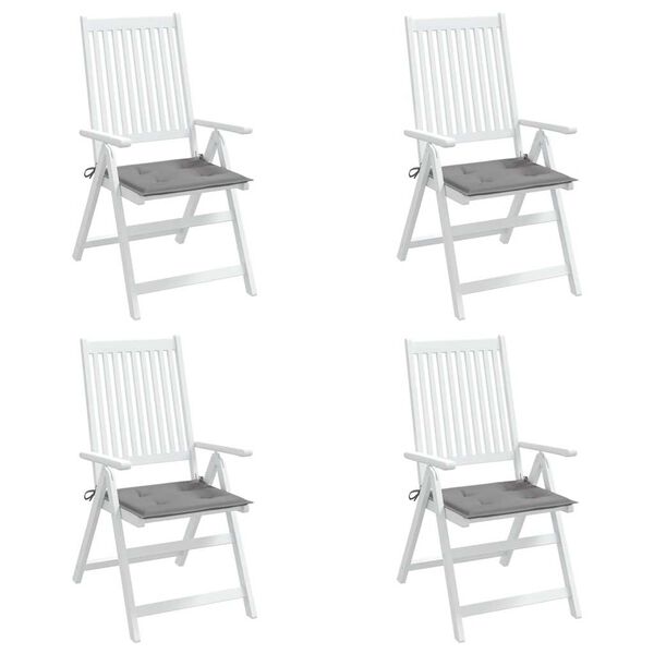 vidaXL Μαξιλάρια Καρέκλας Κήπου 4 τεμ. Γκρι 40x40x4 εκ. Υφασμάτινα