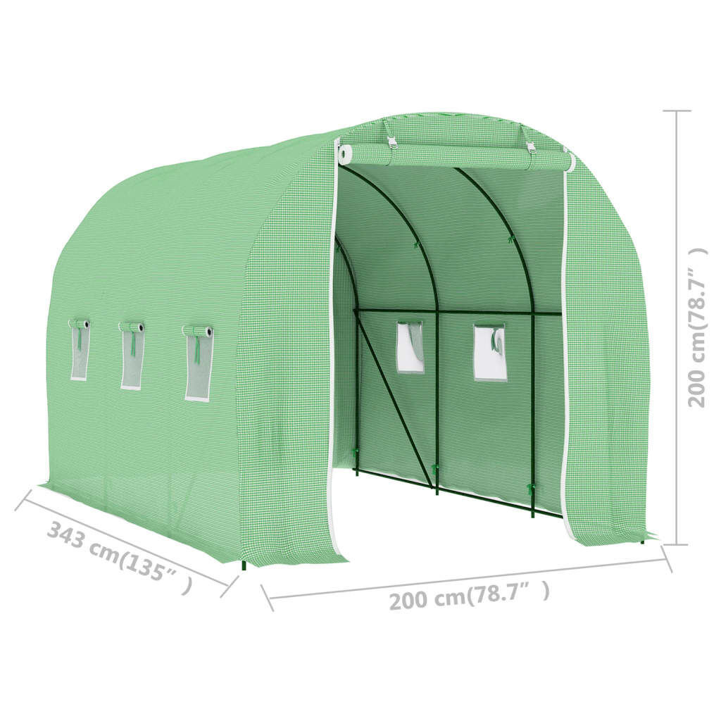 vidaXL Θερμοκήπιο 6,86 μ² 3,43 x 2 x 2 μ.