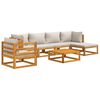 vidaXL Σαλόνι Κήπου Σετ 7 Τεμαχίων Μασίφ Ξύλο με Αν. Γκρι Μαξιλάρια