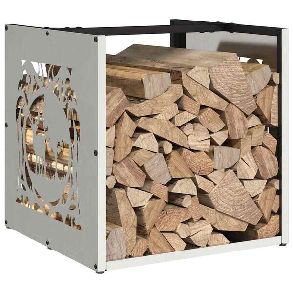 vidaXL Ραφιέρα Καυσόξυλων 40x40x40 εκ. από Ανοξείδωτο ατσάλι