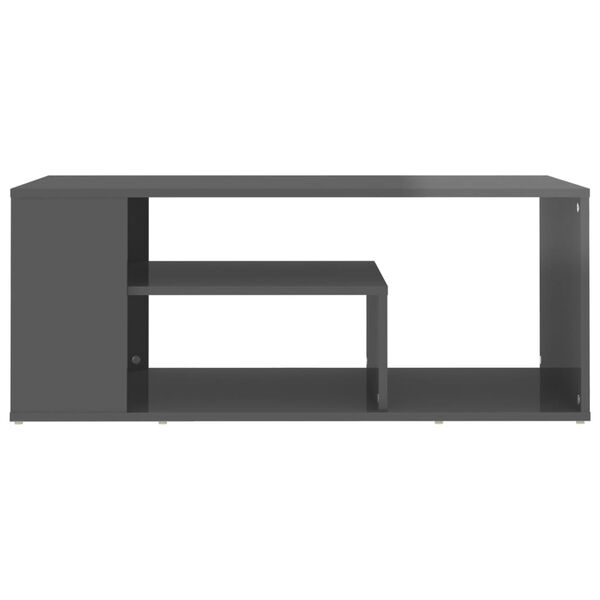 vidaXL Τραπεζάκι Σαλονιού Γυαλιστερό Γκρι 100x50x40 εκ. Μοριοσανίδα