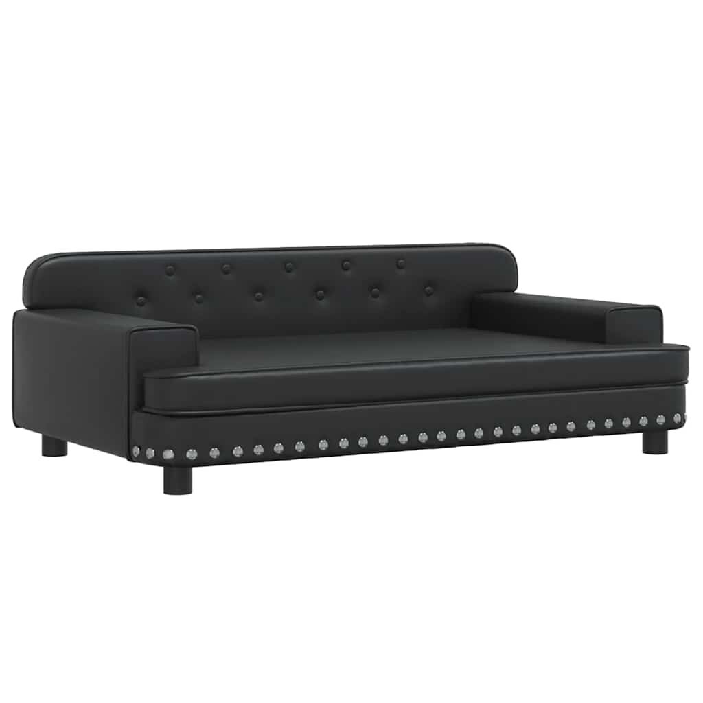 vidaXL Κρεβάτι Σκύλου Μαύρο 90 x 53 x 30 εκ. από Συνθετικό Δέρμα