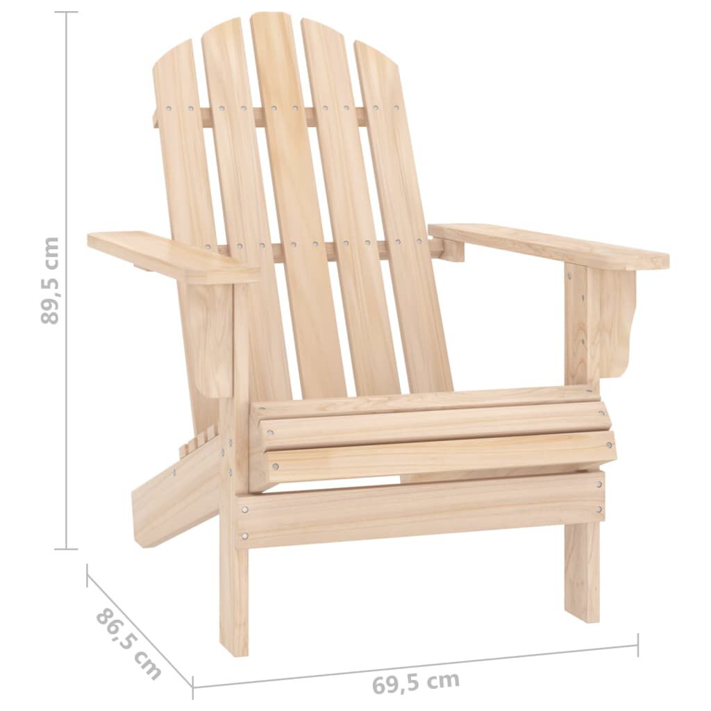 vidaXL Καρέκλα Κήπου Adirondack με Υποπόδιο & Τραπέζι από Ξύλο Ελάτης