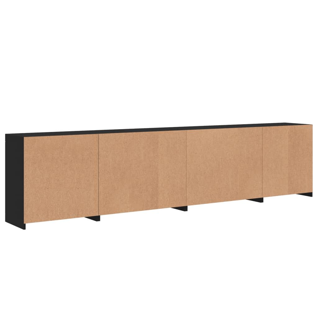vidaXL Μπουφές με LED Μαύρος 283 x 37 x 67 εκ.