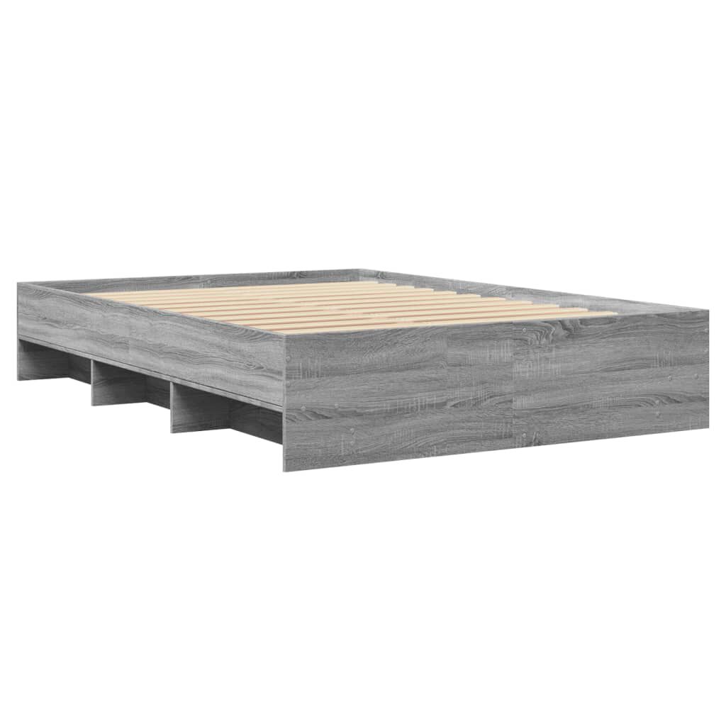 vidaXL Πλαίσιο Κρεβατιού Γκρι Sonoma 135x190 εκ. Επεξεργασμένο Ξύλο