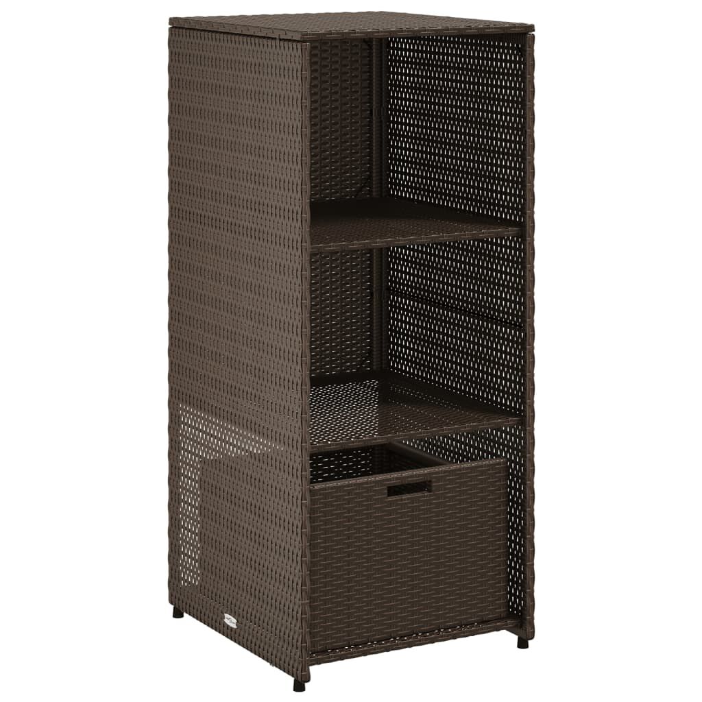 vidaXL Ντουλάπι Αποθήκευσης Κήπου Καφέ 50x55x115 εκ. Συνθετικό Ρατάν