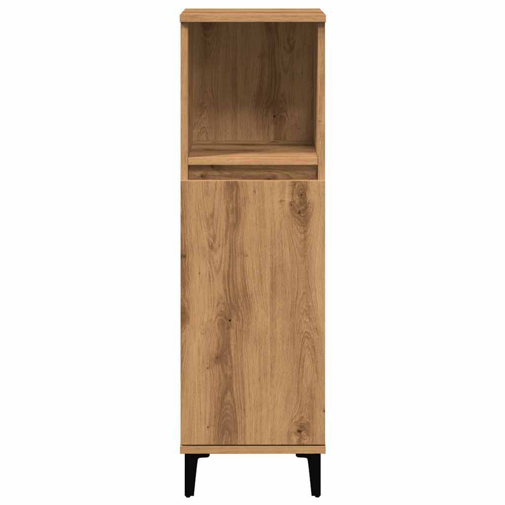 vidaXL Ντουλάπι μπάνιου Δρυς τεχνίτης 30x30x100 cm Κατασκευασμένο ξύλο
