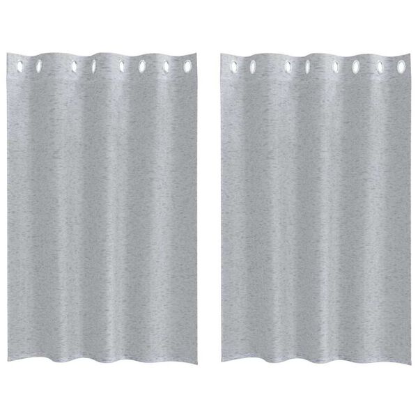 vidaXL Κουρτίνες με κουρτίνες 2 pcs Σκούρο γκρι 140x140εκ Πολυεστέρας