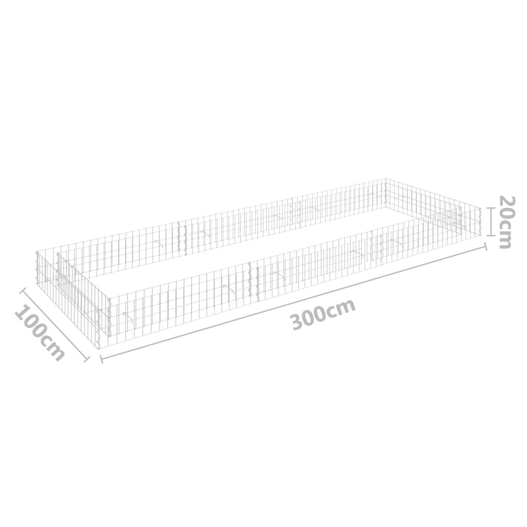 vidaXL Συρματοκιβώτιο-Γλάστρα Υπερυψωμένη 300x100x20 εκ. Γαλβ. Χάλυβας