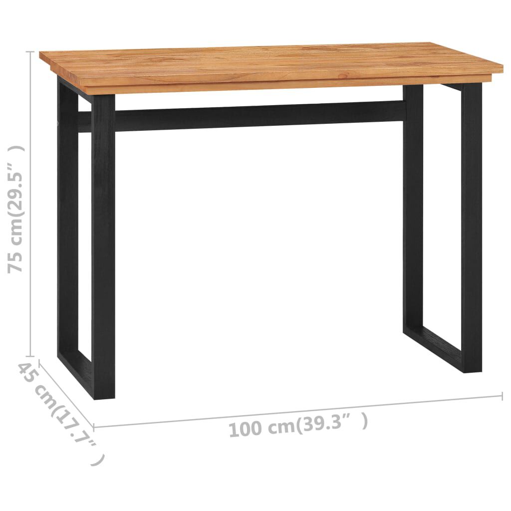 vidaXL Γραφείο 100 x 45 x 75 εκ. από Μασίφ Ξύλο Teak